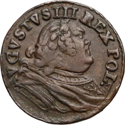 Obverse Schilling (Szelag) 1753 "Crown" Letter marking -  Coin Value - Poland, Augustus III