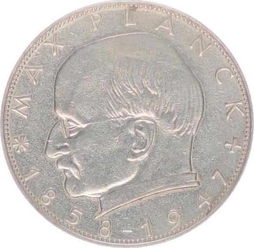 Аверс монеты - 2 марки 1965 года D "Планк" - цена  монеты - Германия, ФРГ
