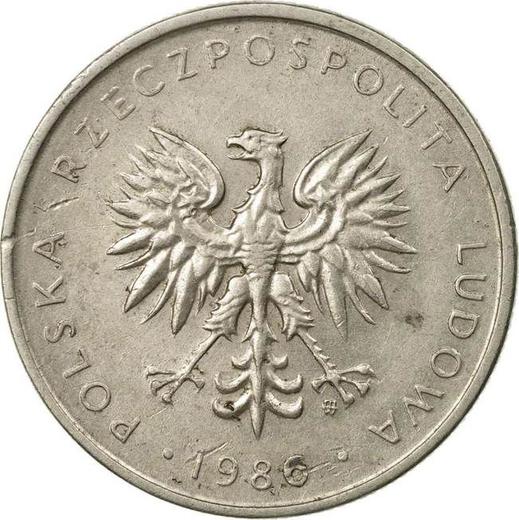 Anverso 10 eslotis 1986 MW - valor de la moneda  - Polonia, República Popular