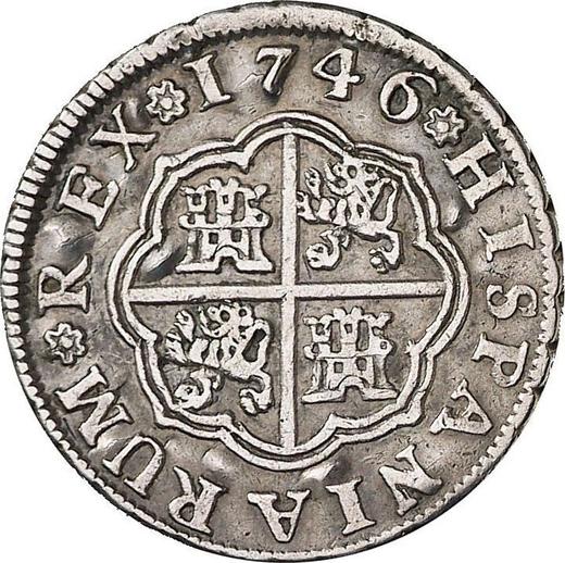 Реверс монеты - 1 реал 1746 года S PJ - цена серебряной монеты - Испания, Фердинанд VI
