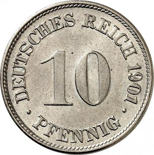 Аверс монеты - 10 пфеннигов 1901 года D "Тип 1890-1916" - цена  монеты - Германия, Германская Империя