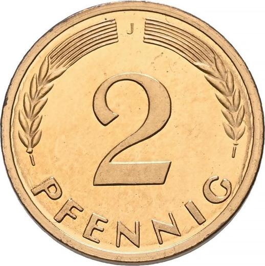 Аверс монеты - 2 пфеннига 1958 года J - цена  монеты - Германия, ФРГ