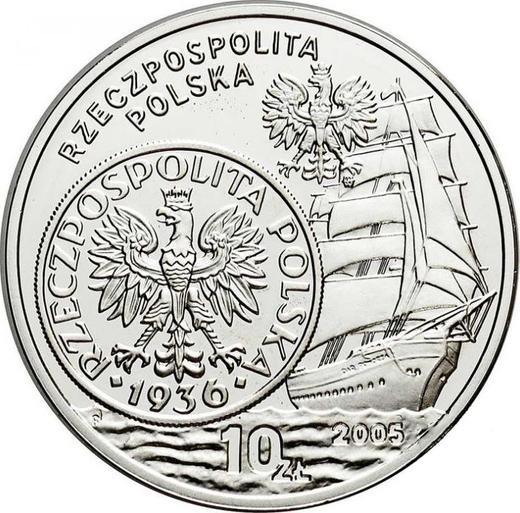 Аверс монеты - 10 злотых 2005 года MW AN "История польского злотого - 1 злотый II Республики" - цена серебряной монеты - Польша, III Республика после деноминации