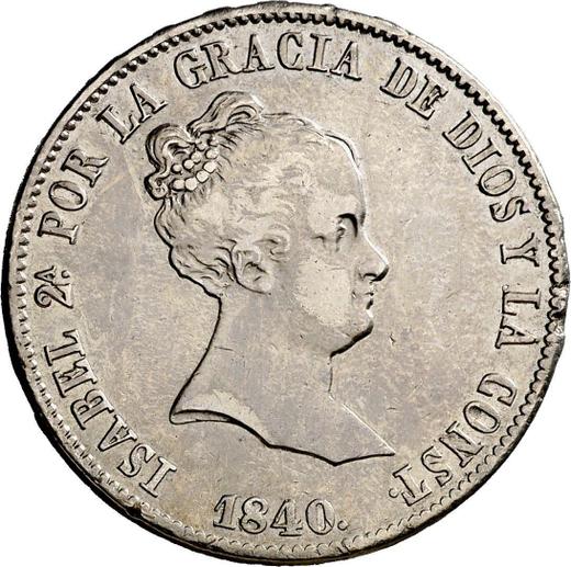 Anverso 10 reales 1840 M CL - valor de la moneda de plata - España, Isabel II