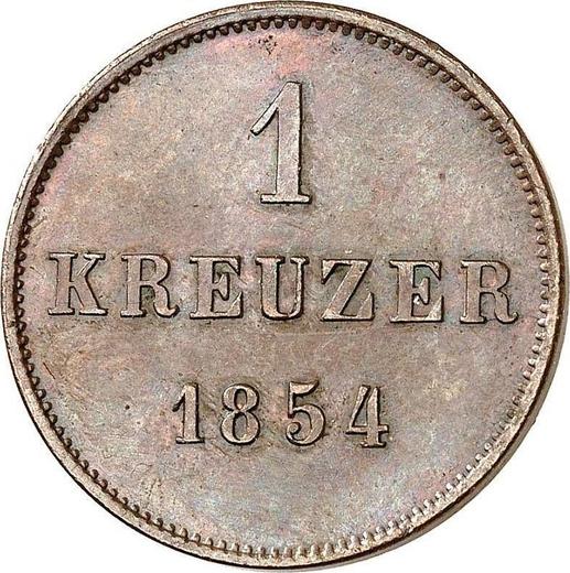 Reverso 1 Kreuzer 1854 - valor de la moneda  - Sajonia-Meiningen, Bernardo II