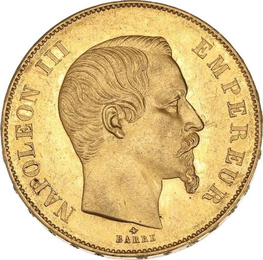 Аверс монеты - 50 франков 1855 года BB "Тип 1855-1860" Страсбург - цена золотой монеты - Франция, Наполеон III