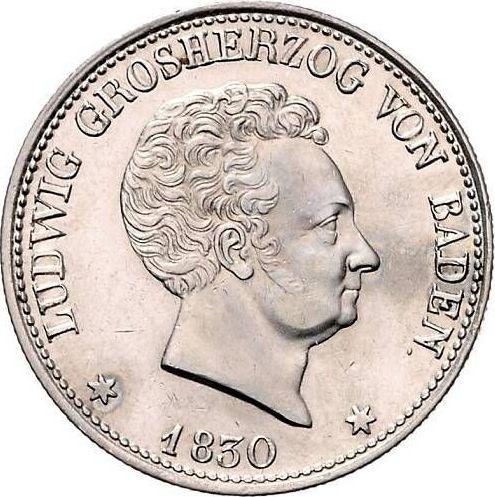 Anverso Tálero 1830 - valor de la moneda de plata - Baden, Luis I