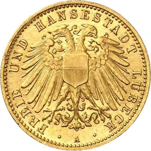 Аверс монеты - 10 марок 1906 года A "Любек" - цена золотой монеты - Германия, Германская Империя