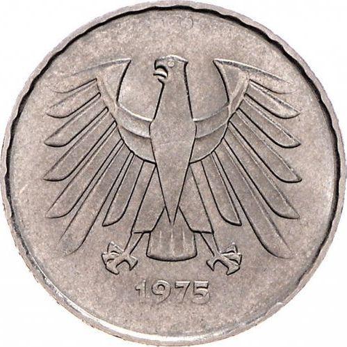 Реверс монеты - 5 марок 1975-2001 года Малый вес - цена  монеты - Германия, ФРГ