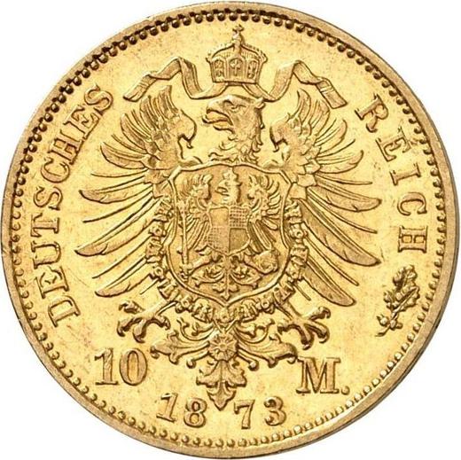 Reverso 10 marcos 1873 H "Hessen" - valor de la moneda de oro - Alemania, Imperio alemán