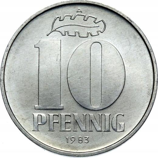 Аверс монеты - 10 пфеннигов 1983 года A - цена  монеты - Германия, ГДР