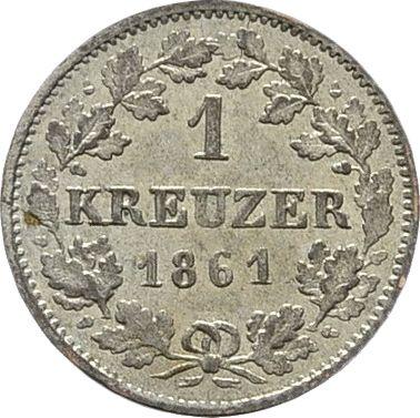 Reverse Kreuzer 1861 - Silver Coin Value - Hesse-Darmstadt, Louis III