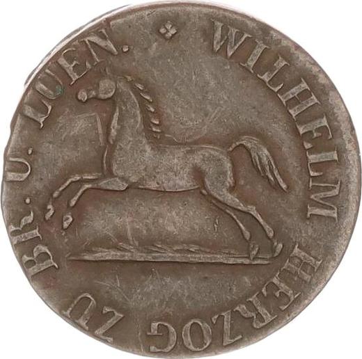 Аверс монеты - 1 пфенниг 1833 года CvC - цена  монеты - Брауншвейг-Вольфенбюттель, Вильгельм