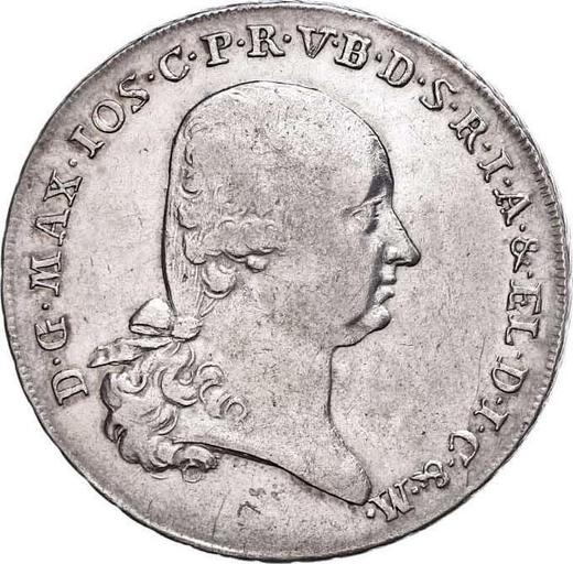 Аверс монеты - Талер 1800 года - цена серебряной монеты - Бавария, Максимилиан I