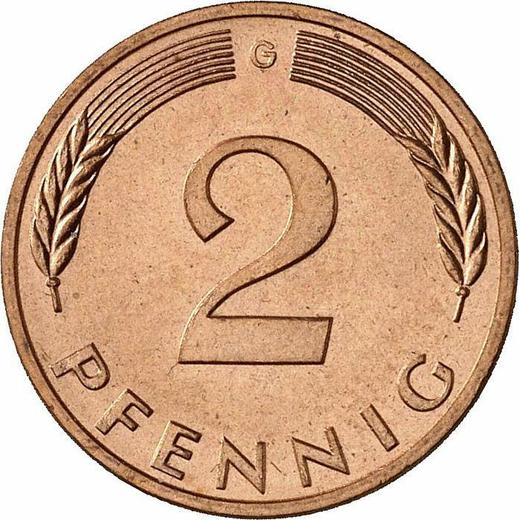 Аверс монеты - 2 пфеннига 1985 года G - цена  монеты - Германия, ФРГ