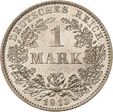 Аверс монеты - 1 марка 1913 года G "Тип 1891-1916" - цена серебряной монеты - Германия, Германская Империя