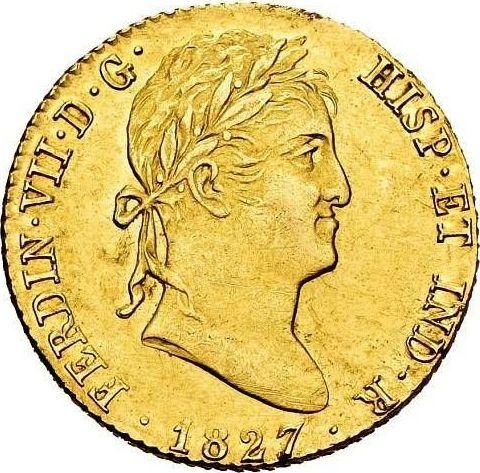 Awers monety - 2 escudo 1827 M AJ - cena złotej monety - Hiszpania, Ferdynand VII