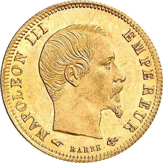 Аверс монеты - 5 франков 1859 года A "Тип 1855-1860" Париж - цена золотой монеты - Франция, Наполеон III