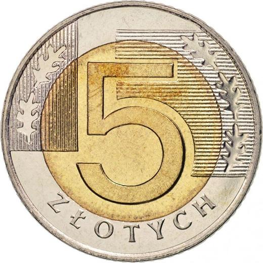 Revers 5 Zlotych 1996 MW - Münze Wert - Polen, III Republik Polen nach Stückelung
