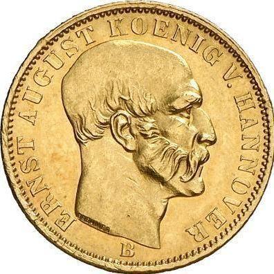 Anverso 5 táleros 1849 B "Tipo 1849-1850" - valor de la moneda de oro - Hannover, Ernesto Augusto 