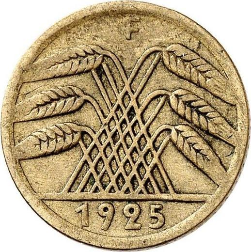 Reverso 5 Rentenpfennigs 1925 F - valor de la moneda  - Alemania, República de Weimar