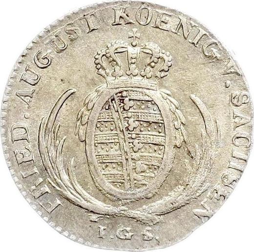 Аверс монеты - 1/24 талера 1822 года I.G.S. - цена серебряной монеты - Саксония-Альбертина, Фридрих Август I