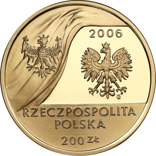 Аверс монеты - 200 злотых 2006 года MW ET "100 лет Варшавской школы экономики" - цена золотой монеты - Польша, III Республика после деноминации
