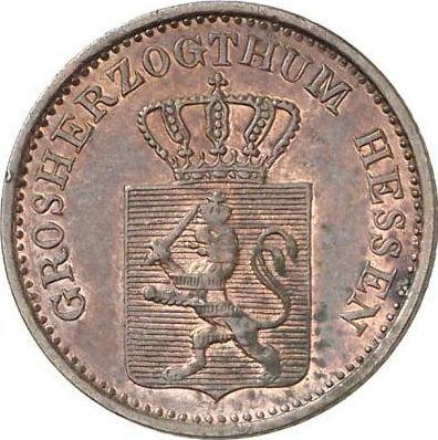 Аверс монеты - 1 пфенниг 1866 года - цена  монеты - Гессен-Дармштадт, Людвиг III