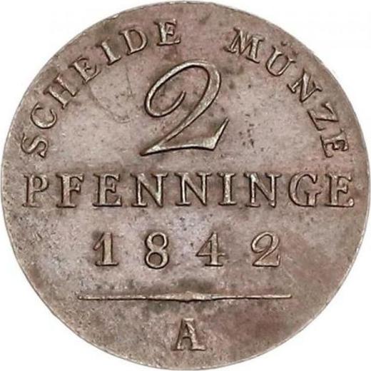 Reverso 2 Pfennige 1842 A - valor de la moneda  - Prusia, Federico Guillermo IV