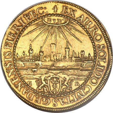 Reverso Donación 4 ducados Sin fecha (1649-1668) GR "Gdańsk" - valor de la moneda de oro - Polonia, Juan II Casimiro