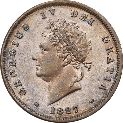 Аверс монеты - Пенни 1827 года - цена  монеты - Великобритания, Георг IV