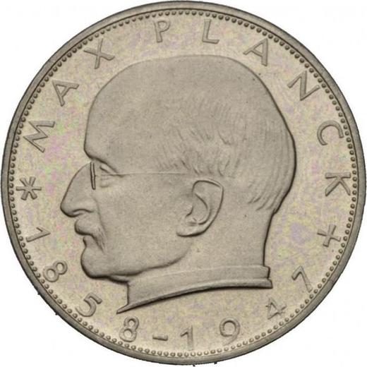 Аверс монеты - 2 марки 1965 года G "Планк" - цена  монеты - Германия, ФРГ