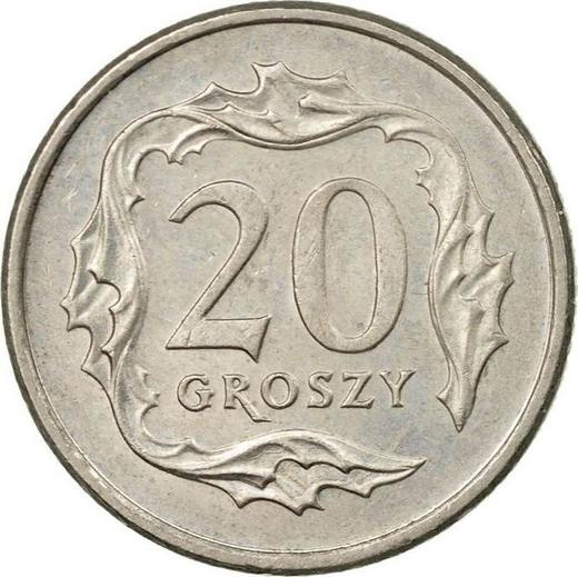 Rewers monety - 20 groszy 1990 MW - cena  monety - Polska, III RP po denominacji
