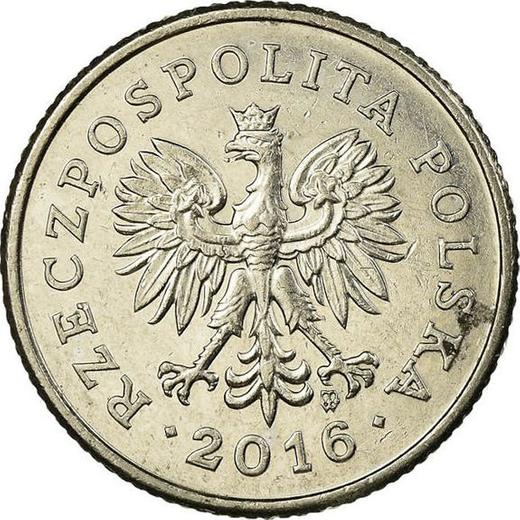 Аверс монеты - 20 грошей 2016 года MW - цена  монеты - Польша, III Республика после деноминации