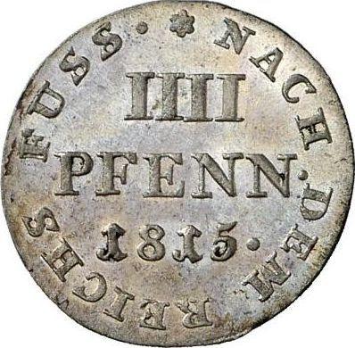 Реверс монеты - 4 пфеннига 1815 года H - цена серебряной монеты - Ганновер, Георг III