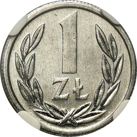 Реверс монеты - 1 злотый 1990 года MW - цена  монеты - Польша, Народная Республика