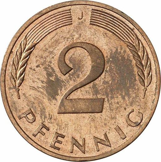Аверс монеты - 2 пфеннига 1989 года J - цена  монеты - Германия, ФРГ