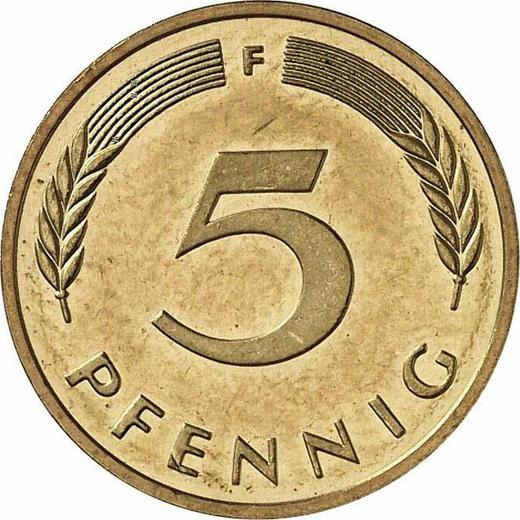 Anverso 5 Pfennige 1997 F - valor de la moneda  - Alemania, RFA
