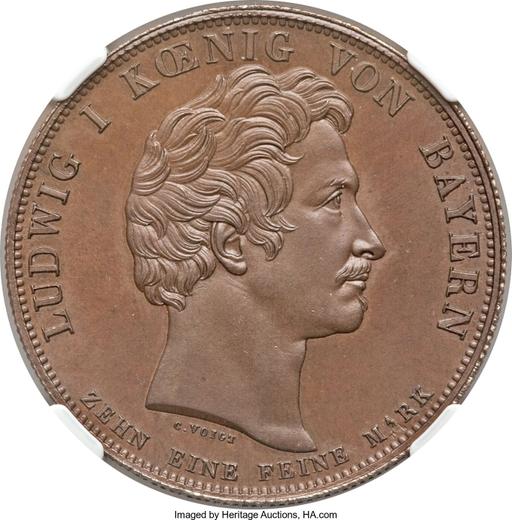 Anverso Tálero 1835 "Banco Hipotecario" Cobre - valor de la moneda  - Baviera, Luis I