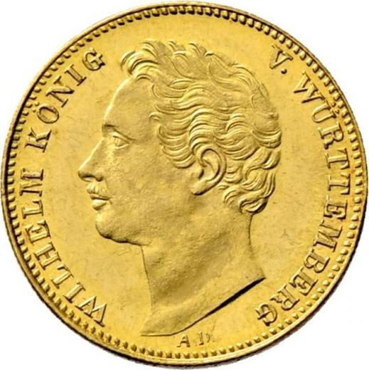 Awers monety - Dukat 1848 A.D. - cena złotej monety - Wirtembergia, Wilhelm I
