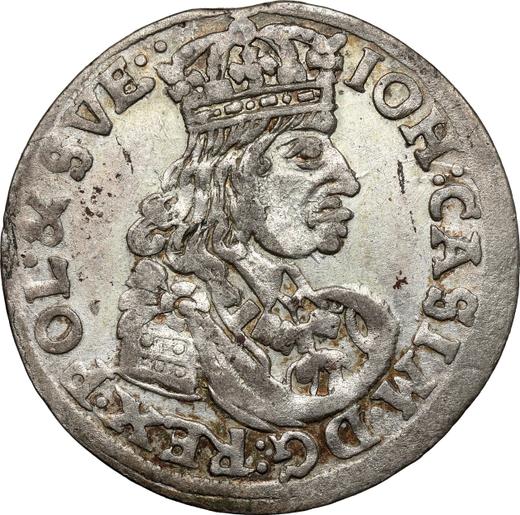 Аверс монеты - Шестак (6 грошей) 1662 года TT "Портрет без обводки" - цена серебряной монеты - Польша, Ян II Казимир