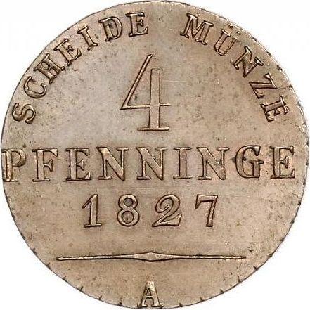 Reverso 4 Pfennige 1827 A - valor de la moneda  - Prusia, Federico Guillermo III