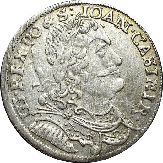 Аверс монеты - Орт (18 грошей) 1653 года MW - цена серебряной монеты - Польша, Ян II Казимир