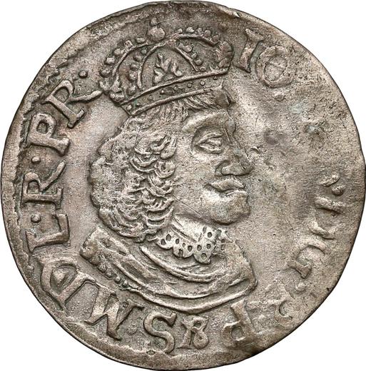 Аверс монеты - Двугрош (2 гроша) 1651 года WVE "Эльблонг" - цена серебряной монеты - Польша, Ян II Казимир