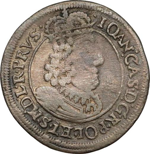 Аверс монеты - Двугрош (2 гроша) 1651 года HDL "Торунь" Круглая рамка - цена серебряной монеты - Польша, Ян II Казимир