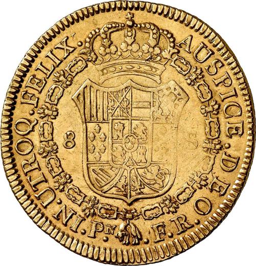 Reverso 8 escudos 1815 PN FR - valor de la moneda de oro - Colombia, Fernando VII