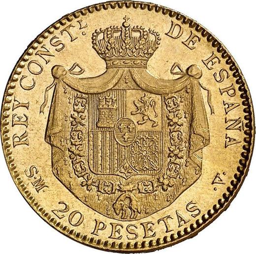 Rewers monety - 20 pesetas 1899 SMV - cena złotej monety - Hiszpania, Alfons XIII