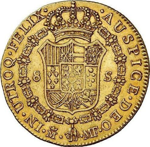 Реверс монеты - 8 эскудо 1789 года M MF - цена золотой монеты - Испания, Карл IV