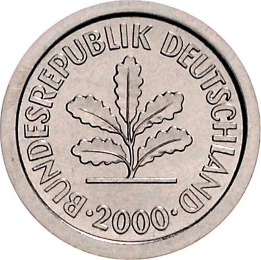 Reverso 50 Pfennige 1949-2001 Acuñado en el disco de 5 pfennigs - valor de la moneda  - Alemania, RFA