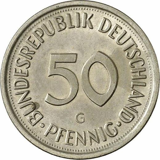 Anverso 50 Pfennige 1980 G - valor de la moneda  - Alemania, RFA